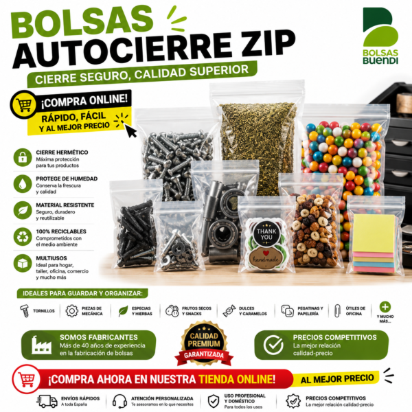 Bolsas Transparentes Autocierre Zip