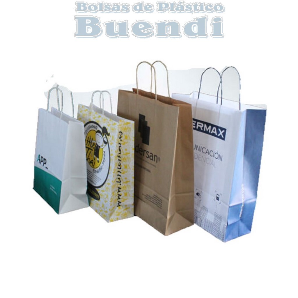 BOLSAS DE PAPEL ASA RIZADA PERSONALIZADAS 45+14 X 50