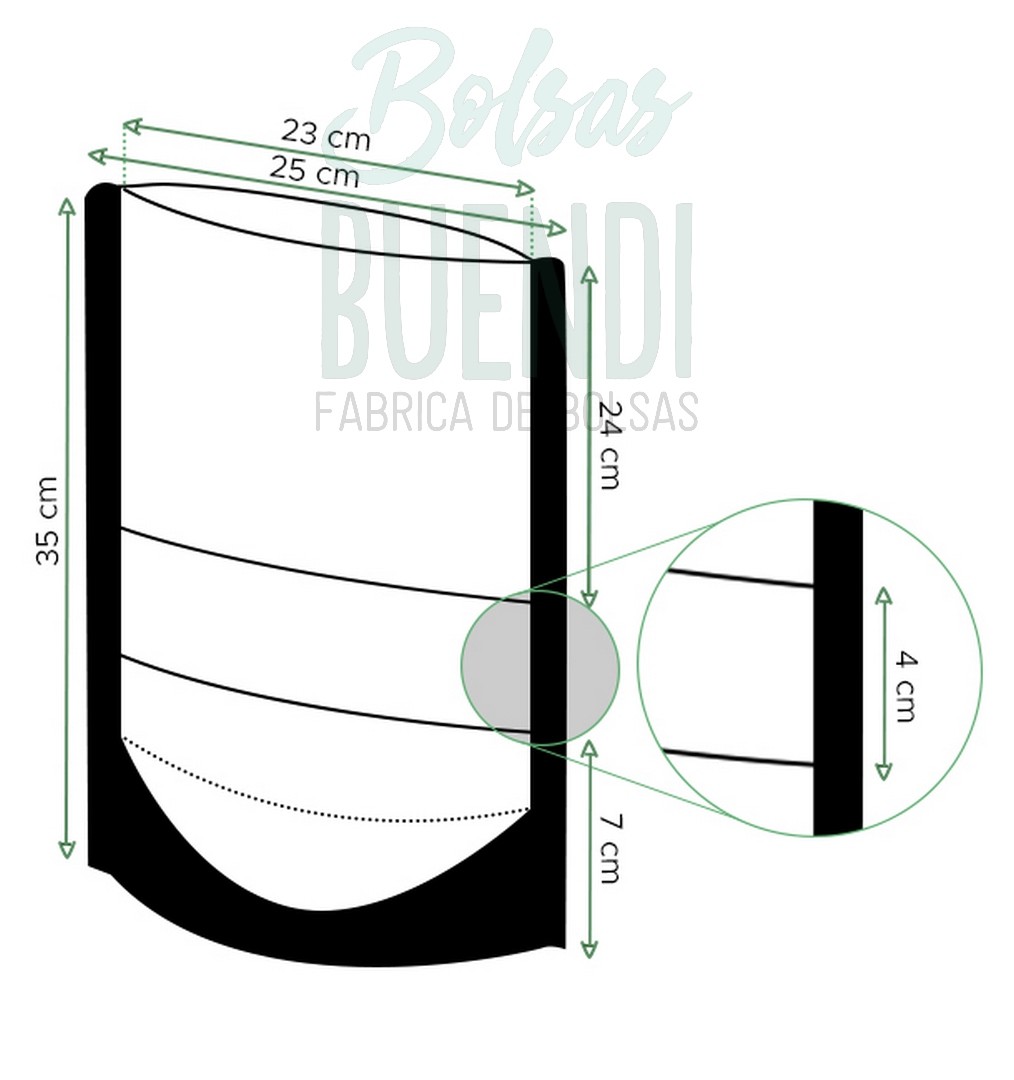 Bolsas de papel Blanco Doypack con Ventana 25x35+12